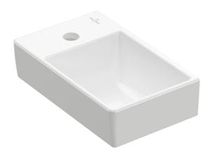 VILLEROY & BOCH AVENTO umývátko 36 cm, s otvorem pro baterii vlevo, bez přepadu, alpská bílá