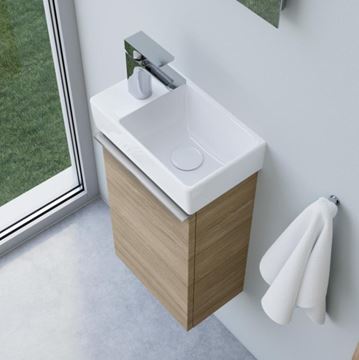 VILLEROY & BOCH AVENTO umývátko 36 cm, s otvorem pro baterii vlevo, bez přepadu, alpská bílá 43003R01 Obrázek - fotka