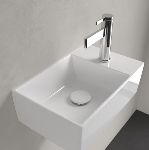 VILLEROY & BOCH MEMENTO 2.0 umývátko 40 cm, s otvorem pro baterii vpravo, bez přepadu, alpská bílá 43234001 Obrázek - fotka