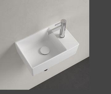 VILLEROY & BOCH MEMENTO 2.0 umývátko 40 cm, s otvorem pro baterii vpravo, bez přepadu, CeramicPlus, alpská bílá 432340R1 Obrázek - fotka