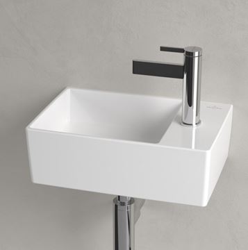 VILLEROY & BOCH MEMENTO 2.0 umývátko 40 cm, s otvorem pro baterii vpravo, bez přepadu, CeramicPlus, alpská bílá 432340R1 Obrázek - fotka