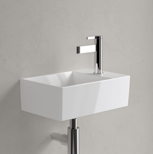 VILLEROY & BOCH MEMENTO 2.0 umývátko 40 cm, s otvorem pro baterii vpravo, bez přepadu, CeramicPlus, alpská bílá 432340R1 Obrázek - fotka