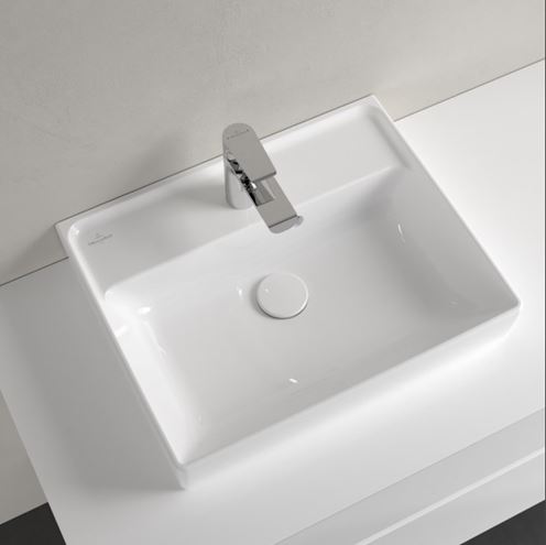 VILLEROY & BOCH COLLARO umyvadlo 50 cm, s otvorem pro baterii a přepadem, CeramicPlus, broušené, alpská bílá 43345GR1 Obrázek - fotka