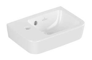 VILLEROY & BOCH O.NOVO COMPACT umývátko 36 cm, s otvorem pro baterii vlevo a přepadem, alpská bílá