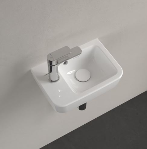 VILLEROY & BOCH O.NOVO COMPACT umývátko 36 cm, s otvorem pro baterii vlevo a přepadem, alpská bílá 43423601 Obrázek - fotka