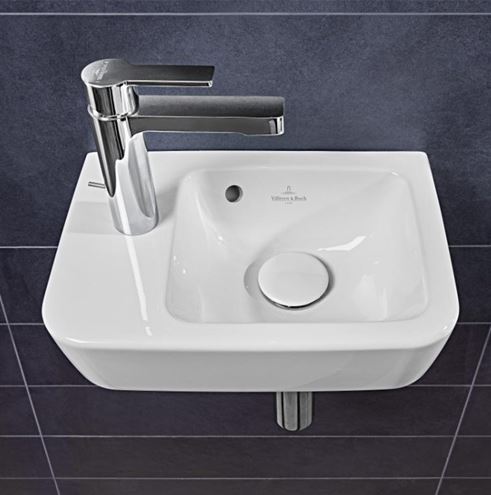 VILLEROY & BOCH O.NOVO COMPACT umývátko 36 cm, s otvorem pro baterii vlevo a přepadem, alpská bílá 43423601 Obrázek - fotka