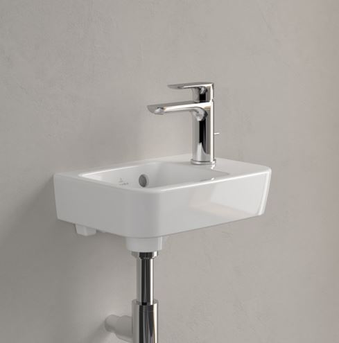 VILLEROY & BOCH O.NOVO COMPACT umývátko 36 cm, s otvorem pro baterii vpravo a přepadem, alpská bílá 43433601 Obrázek - fotka
