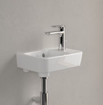 VILLEROY & BOCH O.NOVO COMPACT umývátko 36 cm, s otvorem pro baterii vpravo a přepadem, alpská bílá 43433601 Obrázek - fotka