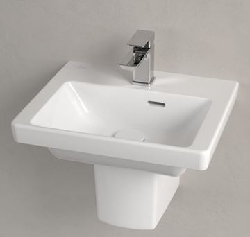 VILLEROY & BOCH SUBWAY 3.0 umyvadlo 45 cm, s otvorem pro baterii a přepadem, alpská bílá 43704501 Obrázek - fotka