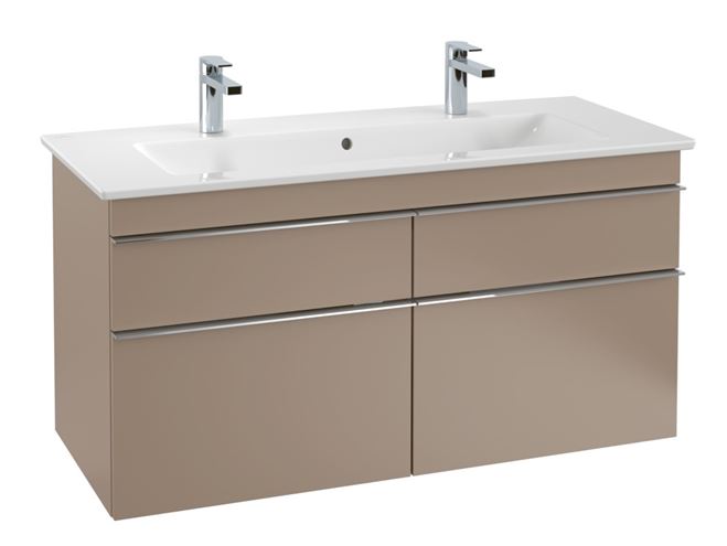 VILLEROY & BOCH VERITY LINE umyvadlo 120 cm, se 2 otvory pro baterie a přepadem, CeramicPlus, alpská bílá 4A12CKR1 Obrázek - fotka