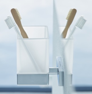 DURAVIT KARREE nástěnný pohárek, sklo, chrom 0099511000 Obrázek - fotka