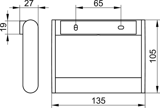 KEUCO PLAN držák toaletního papíru, nástěnný, chrom 14961010000 Technický nákres
