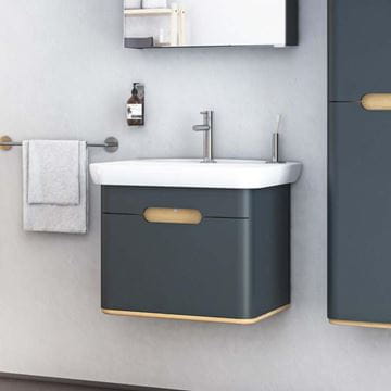 VITRA SENTO umyvadlo 63 cm, s otvorem pro baterii, s přepadem, VitrAhygiene 5946B003-0001 Obrázek - fotka