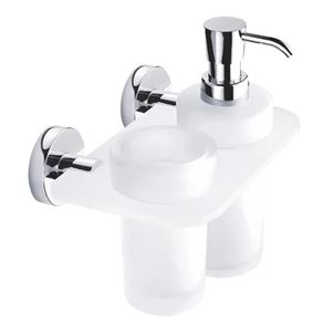 NIMCO UNIX dávkovač tekutého mýdla 250 ml s pohárkem, nástěnný, sklo, chrom