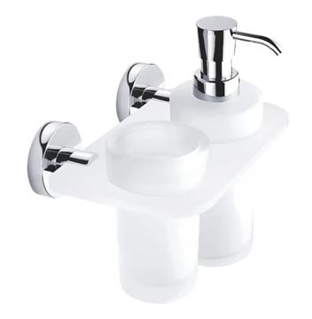 NIMCO UNIX dávkovač tekutého mýdla 250 ml s pohárkem, nástěnný, sklo, chrom