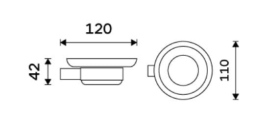 NIMCO BORMO mýdlenka, nástěnná, sklo, chrom BR 11059C-26 Technický nákres