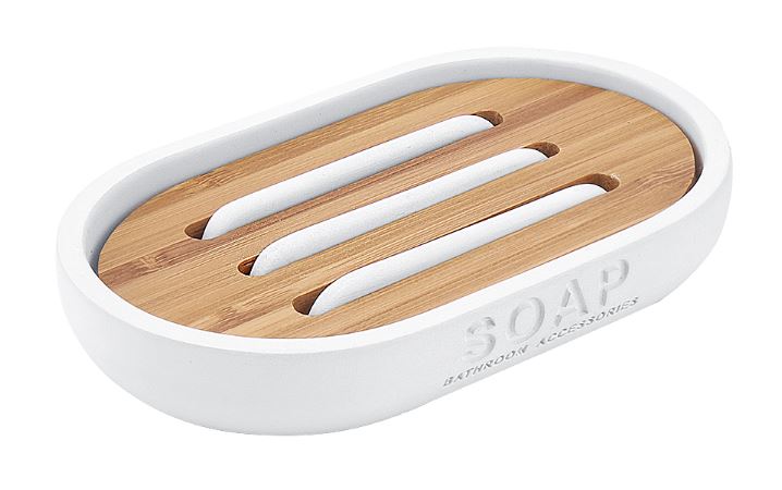 NIMCO KORA mýdlenka, polyresin, bílá/bambus KO 24059-05 Obrázek - Hlavní obrázek