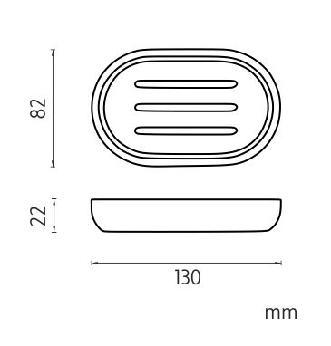 NIMCO KORA mýdlenka, polyresin, bílá/bambus KO 24059-05 Technický nákres