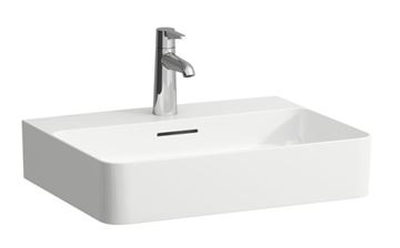 LAUFEN VAL umyvadlo na desku 55 cm, s otvorem pro baterii a přepadem, broušené