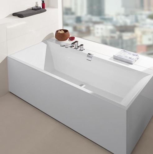 VILLEROY & BOCH SQUARO EDGE 12 vana 190x90 cm, pro 2 osoby, s nožičkami, quaryl UBQ190SQE2DV-01 Obrázek - fotka