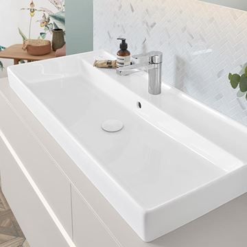 VILLEROY & BOCH COLLARO umyvadlo 100 cm, s otvorem pro baterii a přepadem, broušené, alpská bílá 4A331G01 Obrázek - fotka