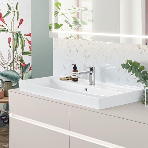 VILLEROY & BOCH COLLARO umyvadlo 100 cm, s otvorem pro baterii a přepadem, broušené, alpská bílá 4A331G01 Obrázek - fotka