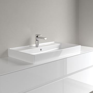 VILLEROY & BOCH COLLARO umyvadlo 80 cm, s otvorem pro baterii a přepadem, broušené, alpská bílá 4A338G01 Obrázek - fotka