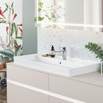 VILLEROY & BOCH COLLARO umyvadlo 80 cm, s otvorem pro baterii a přepadem, CeramicPlus, broušené, alpská bílá 4A338GR1 Obrázek - fotka
