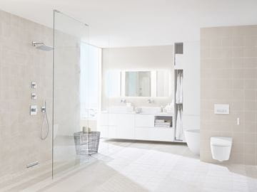 GEBERIT SIGMA 40 ovládací tlačítko pro dvě splachování, s integrovaným odsáváním zápachu, hliník/sklo, bílá/kartáčovaný hliník 115.600.SI.1 Obrázek - fotka