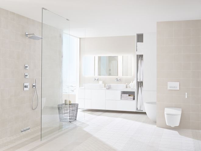 GEBERIT SIGMA 40 ovládací tlačítko pro dvě splachování, s integrovaným odsáváním zápachu, hliník/sklo, bílá/kartáčovaný hliník 115.600.SI.1 Obrázek - fotka