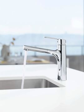 HANSA RONDA dřezová baterie, s vytahovací koncovkou, chrom 03342273 Obrázek - fotka