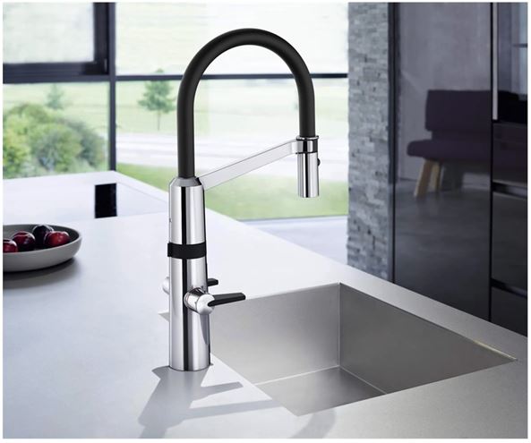 HANSA FIT SEMIPRO dřezová senzorová baterie, s flexi ramínkem, napájení ze sítě, chrom 65252213 Obrázek - fotka