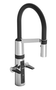 HANSA FIT SEMIPRO dřezová senzorová baterie, s flexi ramínkem, napájení ze sítě, chrom
