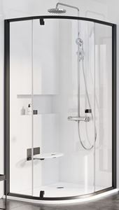 RAVAK PIVOT PSKK3 90 sprchový kout 90x90 cm, R500, pivotové dveře, black/sklo transparent
