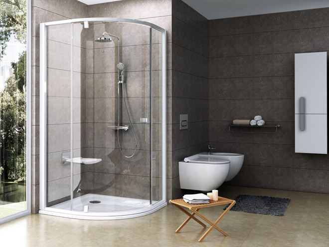 RAVAK PIVOT PSKK3 90 sprchový kout 90x90 cm, R500, pivotové dveře, bílá/sklo transparent 37677101Z1 Obrázek - fotka