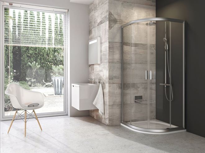 RAVAK BLIX BLCP4 90 sprchový kout 90x90 cm, R500, posuvné dveře, satin/sklo transparent 3B270U00Z1 Obrázek - fotka