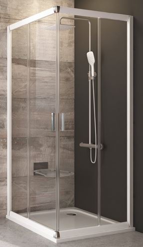 RAVAK BLIX BLRV2 80 sprchový kout 80x80 cm rohový vstup, posuvné dveře, bílá/sklo transparent 1LV40100Z1 Obrázek - Hlavní obrázek