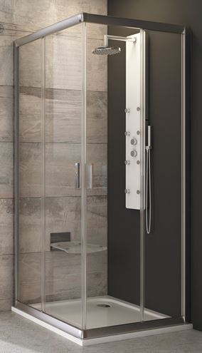 RAVAK BLIX BLRV2-90 sprchový kout 90x90 cm, rohový vstup, posuvné dveře, satin/sklo transparent 1LV70U00Z1 Obrázek - Hlavní obrázek