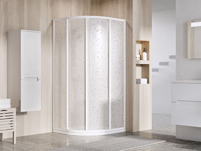 RAVAK SUPERNOVA SKCP4 90 sprchový kout 90x90 cm, R500, posuvné dveře, bílá/plast pearl 3117O10211 Obrázek - fotka