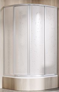 RAVAK SUPERNOVA SKCP4 SABINA 80 sprchový kout 80x80 cm, R500, snížený, posuvné dveře, satin/plast pearl