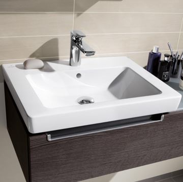 VILLEROY & BOCH SUBWAY 2.0 umyvadlo 60 cm, s otvorem pro baterii a přepadem, broušené, alpská bílá 71136G01 Obrázek - fotka