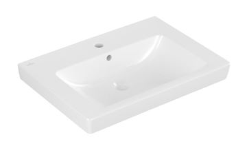 VILLEROY & BOCH SUBWAY 2.0 umyvadlo 65 cm, s otvorem pro baterii a přepadem, CeramicPlus, broušené, alpská bílá