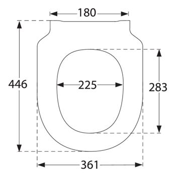 VILLEROY & BOCH SUBWAY 3.0 WC sedátko, SoftClosing, alpská bílá 8M42S101 Technický nákres