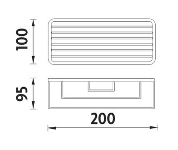 NIMCO BOND drátěná police 200 mm, nástěnná, chrom BO 312N-26 Technický nákres