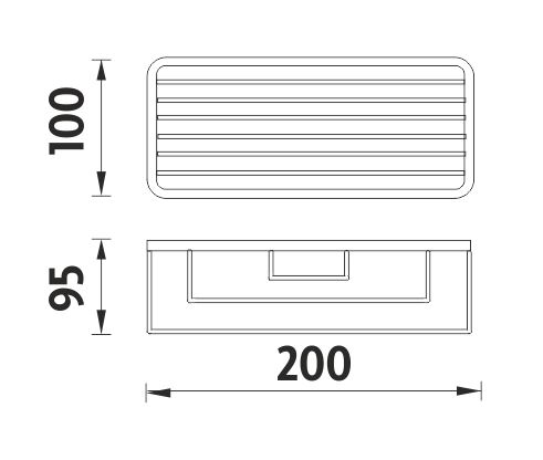 NIMCO BOND drátěná police 200 mm, nástěnná, chrom BO 312N-26 Technický nákres