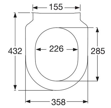VILLEROY & BOCH SUBWAY WC sedátko Slim, SoftClosing, alpská bílá 9M65S101 Technický nákres
