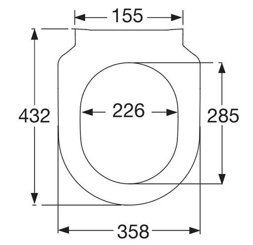 VILLEROY & BOCH SUBWAY WC sedátko Slim, SoftClosing, alpská bílá 9M65S101 Technický nákres