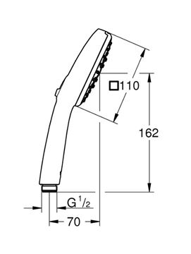GROHE TEMPESTA CUBE 110 ruční sprcha 110x110 mm, 3 proudy, Water Saving, chrom 27574003 Obrázek - fotka