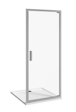 JIKA NION sprchové dveře 90x195 cm, pivotové, lesklý hliník/sklo čiré