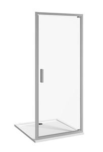 JIKA NION sprchové dveře 90x195 cm, pivotové, lesklý hliník/sklo čiré